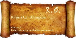 Kránitz Olimpia névjegykártya
